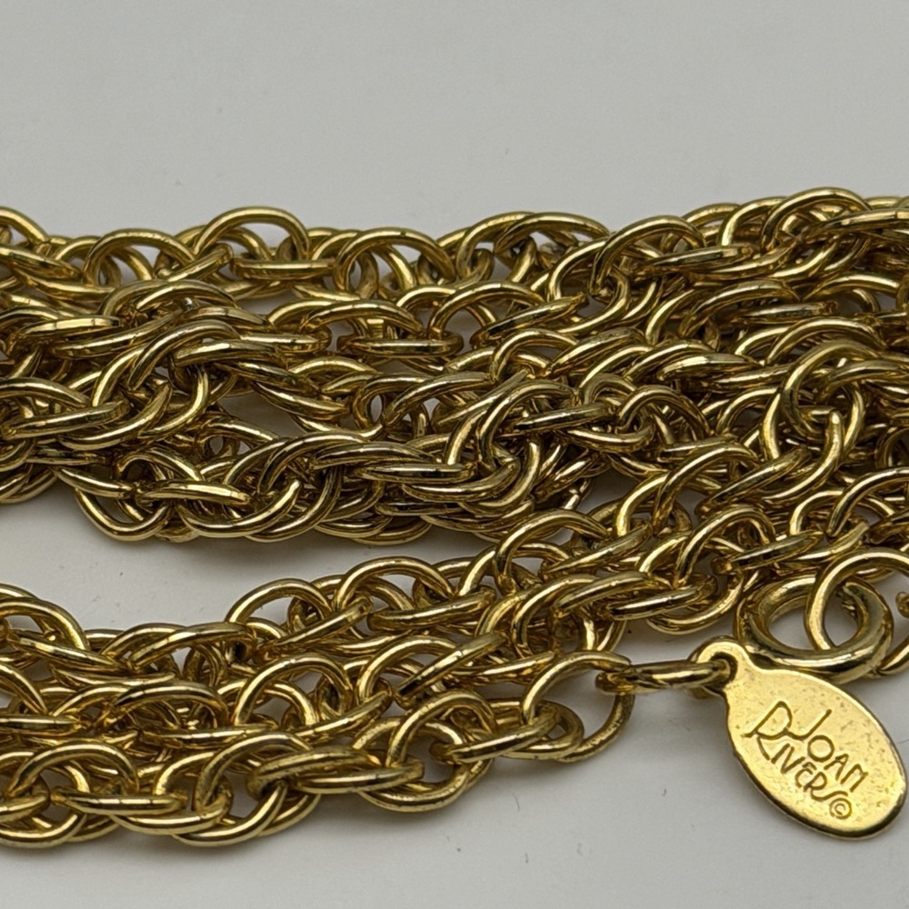 Vintage Joan Rivers Necklace 30" Long Gold Tone Rope Chain